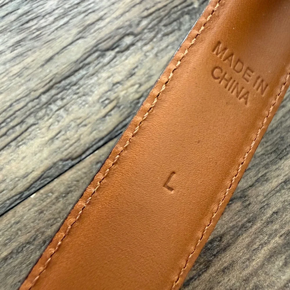 Lauren Ralph Lauren Dark Brown Italian Leather Belt Wrapped Buckle Large‎ 38
